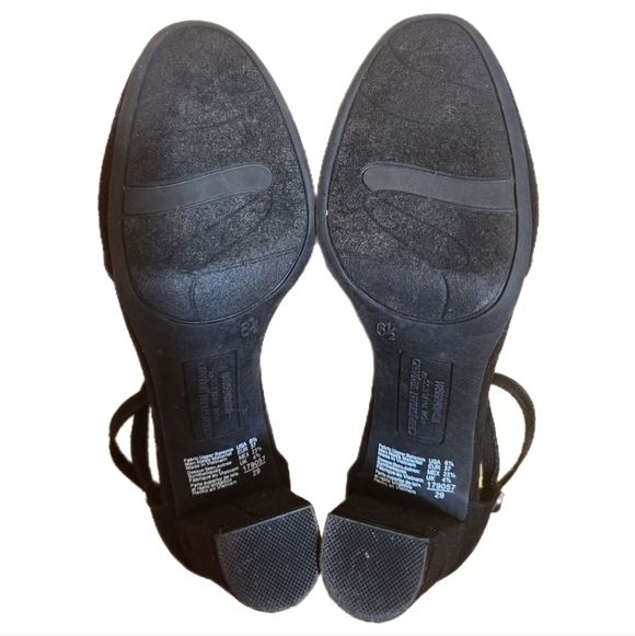 Christian Siriano Black Chunky Criss Cross Block Dress Heels - Picture 3 of 8